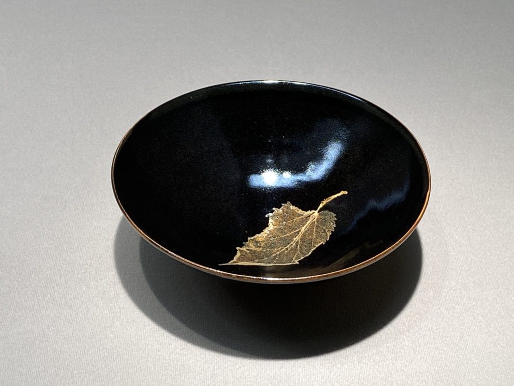 中国古玩　木の葉天目茶碗　トヒチル　直径15.3cm 東H5-0611☆2F